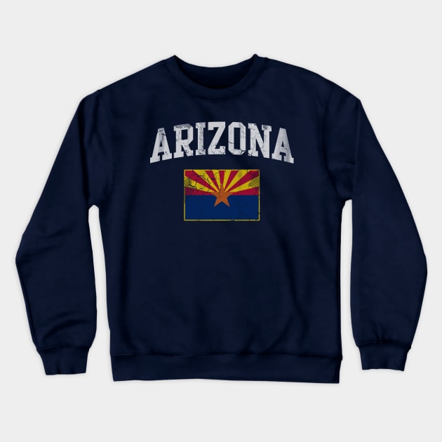 Arizona State Flag Vintage Fade Crewneck Sweatshirt by E